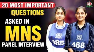 Top 20 Most Important Questions Asked in MNS Panel Interview | MNS 2022 Panel Interview Preparation