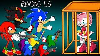 Among Us Sonic VS Knuckles & Shadow to rescue Amy - 어몽어스 Peanut among us animation
