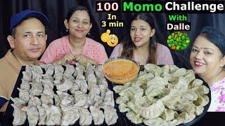 100 MOMO EATING CHALLENGE IN 3 MINUTES WITH DALLE KHURSANI @BudaBudiVlogs