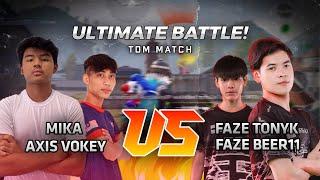 Mika , Axis Vokey vs FaZe TonyK , FaZe BeeR11 2v2 TDM MATCH | PUBG Mobile