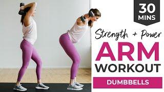 30-Minute Arm Workout with Dumbbells (Upper Body Strength + Cardio)