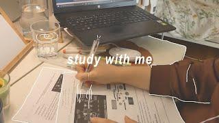 STUDY WITH ME 3hrs with breaks | piano & fireplace sounds 