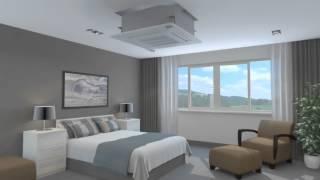 Ceiling 'Cassette' Air Conditioner Bedroom