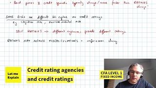 Credit rating agencies and credit ratings (for the CFA Level 1 exam)