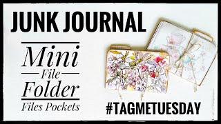 Junk Journal - Mini File Folder With Files and Pockets - #tagmetuesday