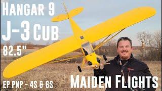 Hangar 9 - Piper J-3 Cub - EP PNP - 4S & 6S - 82.5" - Maiden Flights