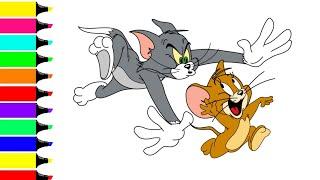 Tom and Jerry coloring step by step || Tom and jerry drawing coloring page