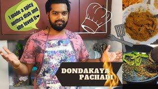 Dondakaya Pachadi || Spicy Andhra Dish || Cooking Vlog