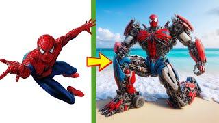 AVENGERS but TRANSFORMERS All Characters  Marvel & DC   SUPERHERO AVENGERS TRANSFORMATION