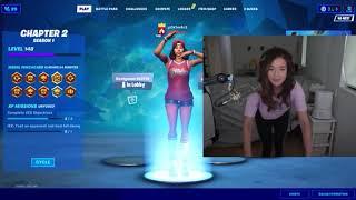 pokimane doing the poki dance on stream 