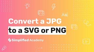 Convert a JPG to SVG or PNG