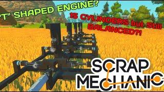 Upside down "T" shaped 15 Cylinder Engine! | Scrap Mechanic!