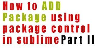 how to install packages using package control in sublime text3