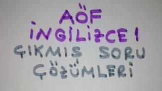 2022 AÖF HAZIRLIK İNGİLİZCE 1 Çıkmış Soru Çözümleri #2022 AÖF #aöf soru çözümleri