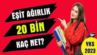 yks 2023 eşit ağırlık 20 bin kaç net I ea 20 bin sıralama