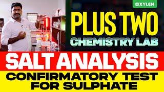 Plus Two Chemistry Lab | Salt Analysis - Confirmatory Test For Sulphate | Xylem Plus Two