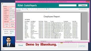 VB.Net Tutorial : How to Dynamically Change Crystal Reports Database Connection (Access)