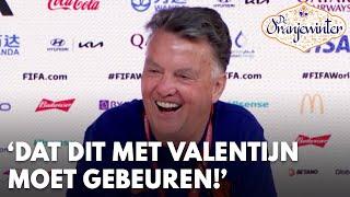 Van Gaal schiet in de lach na vraag Valentijn: 'Dat dit nou met jou moet gebeuren!'