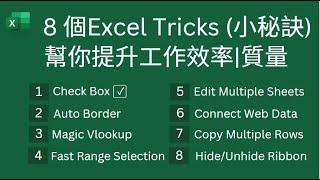 Excel Tips : 8 個Excel Tricks (小秘訣), 幫你提升工作效率|質量.