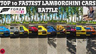 Top 10 Fastest Lamborghini Cars - Forza Horizon 4 Top Speed Battle (fh4)