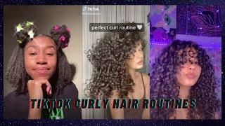 TIKTOK CURLY HAIR ROUTINES AND HACKS ‍️ | TikTok hair hacks compilation (2021)