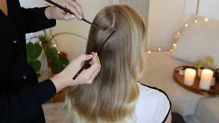 ASMR | Relaxing Hair Play For Sleep  Hair Brushing, Scalp Check (Whisper, Real Person ASMR)