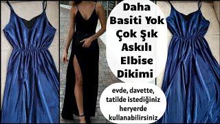 Kolay abiye dikimi  gece elbisesi Askılı elbise pratik elbise #diy #fashion #pratikdikişteknikleri