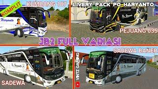 TOP LIVERY PACK PO HARYANTO MOD JB2 HD FULL VARIASI ANGGA SAPUTRO || BUSSID