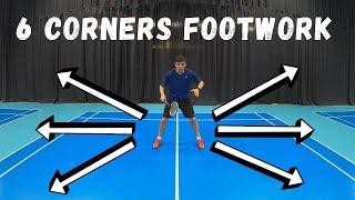 6 CORNERS FOOTWORK For Badminton (Basic)