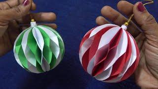 DIY Paper Honeycomb Ball Ornament ! Easy Christmas Tree Decor ~ How to make an easy honeycomb ball..