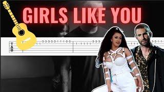 Maroon 5 ft. Cardi B - Girls Like You I Easy Guitar Tab/Tutorial