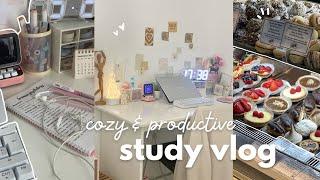 Study vlog  cozy & productive days, note taking, cafés, shopping, skincare, good food, etc.