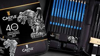 Castle Arts UK | 40 Piece Drawing and Sketching Pencil Set