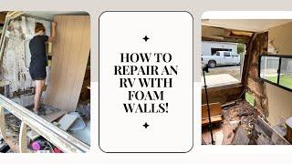 RV/Hybrid/Pop up/Motorhome WATER DAMAGE REPAIR: 6 steps to repair FOAM walls!EASY step by step guide