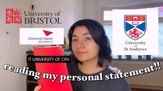 Reading my Personal Statement | got me into St. Andrews, Bristol, IT uni of Copenhagen and more!