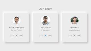 How To Create Our Team Section Design Using Only HTML And CSS | Responsive Our Team Member Design