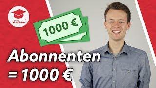 Wie viele Abonnenten braucht man, um auf YouTube 1000€ zu verdienen? #wiegehtYouTube