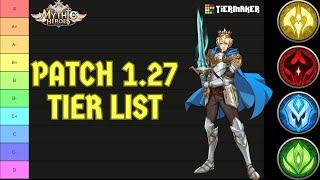 Mythic Heroes - Patch 1.27 Comprehensive Tier List