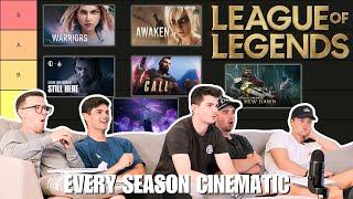 Arcane SUPERFANS React/Rank EVERY League of Legends Season Cinematic | REACTION