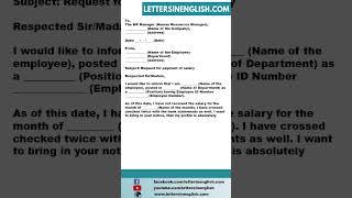 Letter to Employer for Not Paying Salary