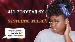 TRYING CHEAP SYNTHETIC PONYTAILS FROM AMAZON Under $15 | Stamped Glorious Review | Tiyonna B