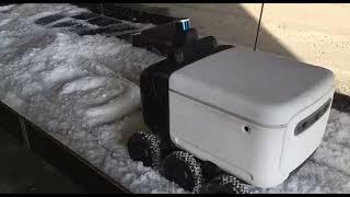 Yandex delivery robot test in artificial snow, version R3