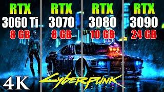 RTX 3060 Ti vs RTX 3070 vs RTX 3080 vs RTX 3090 | CyberPunk 2077 PC Gameplay Tested in 4K