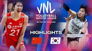  CHN vs.  KOR - Highlights | Week 1 | Women's VNL 2024