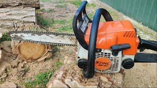 Stihl MS180 karbantartása, tesztvágás