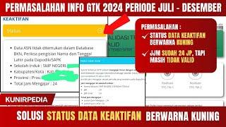 SOLUSI STATUS DATA KEAKTIFAN BERWARNA KUNING DI INFO GTK 2024 PERIODE JULI - DESEMBER