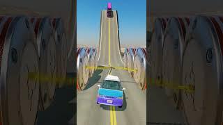 Gold Chained Bollards Vs Capsule Bus Vs Giant Bulge-Trap-BeamNG-Drive #beamngdrive #beamng