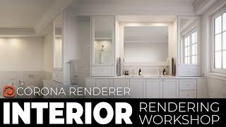 3ds Max 2020 Corona Render  Interior Tutorial | Lighting, material and Post production