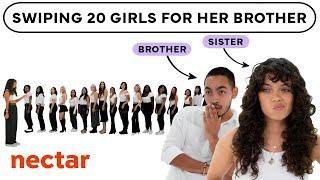 little sister swipes 20 girls for brother | versus 1