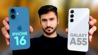 iPhone 16 VS Samsung Galaxy A55 Comparison